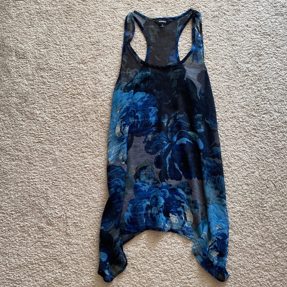 Sheet blue floral top